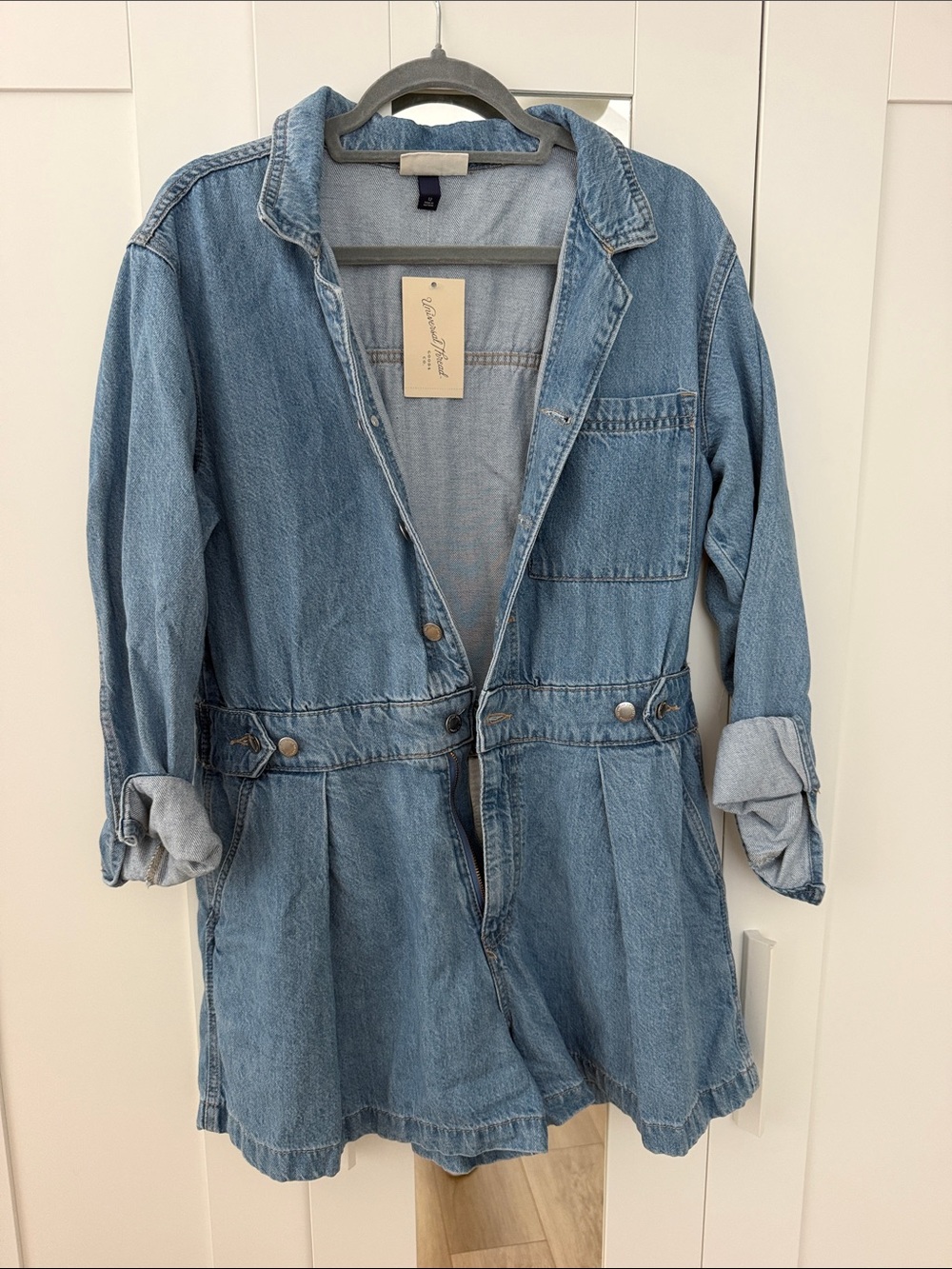 Universal Thread Light Wash Denim Jumpsuit Romper